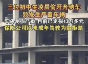 奔驰车被3名初中生盗走撞毁，43万维修费谁来买单？